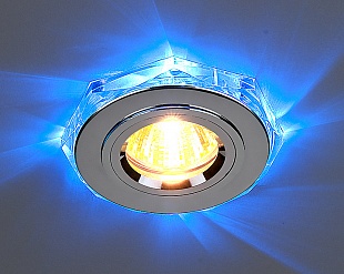 Точечный светильник со светодиодной подсветкой 2020/2 SL/LED/BL (хром / синий)