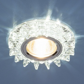 Точечный светодиодный светильник с хрусталем 6037 MR16 SL зеркальный/серебро 2