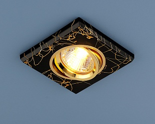 Квадратный точечный светильник 2080 BK/GD (черный/золото)