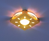 Встраиваемый светильник со светодиодами 1051 золото / белая подсветка (GD/WH/Led)